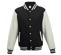 Star and Stripes Varsity Jacket Jet Black with White Sleeve XX-Large Plus 1 T Shirt