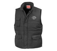 Star and Stripes (XXL) RE94A Personalised Promo Bodywarmer, Custom Text on Bodywarmer Black Front Print XX-Large