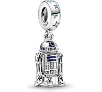 Star and Wars R2 D2 Sterling Silver 925 Silver Dangle Charm Compatible with Pandora Charms, Trollbeads, Chamilia, Biagi and Many Other UK Charm Bracelets.