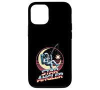 Star Angler Retro 80s Fisherman Astronaut Fishing on Moon Case for iPhone 12/12 Pro