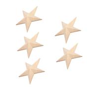 Star Applique 10cm Hand Carved Wood 5pcs European Style