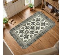 Star Area Rug, Traditional Rustic Geometric Floral None Navy Low Pile Sponge Doormat Rectangle Print Accents Rug Entryway Bathroom Kitchen Doorway Decor 3' X 5'