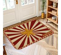 Star Area Rug, Vintage Patriotic Stripes Hammer None Red Non-Slip Doormat Rectangle Print Accents Rug Laundry Room Bathroom Doorway Entryway Decor 2' X 3'