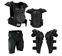 STAR AST Adults Motorcycle Body Armor Chest Protector Back Protector Motocross Motorbike Body Guard Vest Protective Knee Pads & Protective Armor Shorts Suitable for Motocross Racing Skating, Black