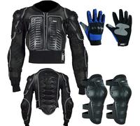 STAR AST Childrens Kids Motorbike Safety Protective Body Armour Protection With Back Protector Great For Sporting Activities With Knee pad & Hard Knuckle Glove Suit