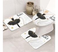 Star Ballet Swan Bathroom Rugs Sets 3 Piece, Soft Absorbent Memory Foam Bath Mats And U Shaped Contour Toilet Rug, Home Decoration, Quick Dry