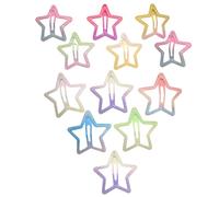 Star Barrettes Pack of 12 Colour Gradient | Star-Shaped Hair Clips, Coloured Clips with Firm Attitude for Styling Party Festival Children Wedding Girls