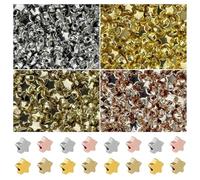 Star Beads for Bracelet Making, 800pcs 6mm Star Spacer Bead Set, Gold and Silver Stars-Shaped Spacer Beads for Jewelry Making, Perfect for DIY Bracelets Crafts
