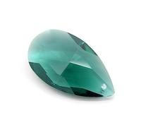 STAR BEADS Teardrop Faceted Glass Pendants 22mm,38mm,50mm,63mm Pick Colour (EMERALD 38MM (4PCS))