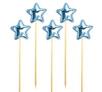 Star Birthday Cake Topper, Birthday Cake Topper for Girls | 5X Stake Decoration - Quality Glitter Decorative Cupcake Picks