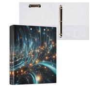 Star Blue Line Art 3 Three Ring Binder Clipboard Binder with Pockets 1.5 Inch for School Office Teacher