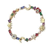 Star Bracelet - Celestial Chain, Vintage Sun Moon, Radiant Alloy + Elegant Wrist Accessory, for Mum Bride & Wedding
