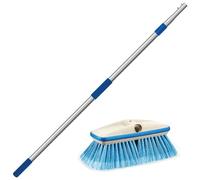 STAR BRITE 3'-6' Standard Extending Handle with 8" Deluxe Brush, Aluminum Nylon Plastic, Gray