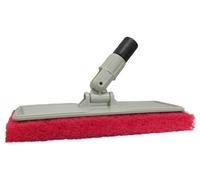 STAR BRITE Flex Head Scrubber with Red Medium Scrub Pad | Flexible head scrubber, medium texture red pad, attaches to extension handle for extra 3'-10' reach.