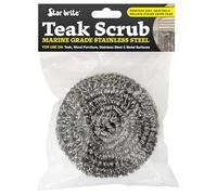 STAR BRITE Marine Grade Stainless Steel Teak Scrub - Durable, Rust-Resistant Wood Cleaner Tool for Boat Decks, Furniture, and More - 100% Stainless Steel