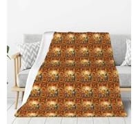Star Burst Print Modern Xmas Flannel Blanket 203x152cm | Minimalist Art Throw For Indoor Festive Interior Styling