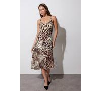 Star by Julien Macdonald Women's 2-in-1 Leopard Print Midi Dress in Brown | Size: 14 Star By Julien Macdonald Brown 14