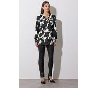 Star By Julien Macdonald Abstract Print Military Button Shirt In Black Black 20