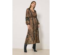 Star by Julien Macdonald Women's Animal Button Through Midi Dress in Brown | Size: 12 Star By Julien Macdonald Brown 12