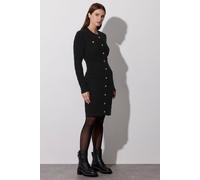 Star By Julien Macdonald Button Detail Cable Knit Dress In Black Black 10-12