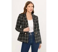 Star By Julien Macdonald Check Boucle Blazer In Black Black 18