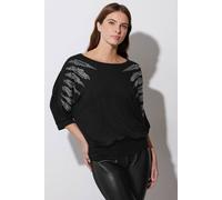 Star By Julien Macdonald Diamante Sleeve Top In Black Black 10