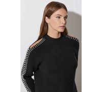 Star by Julien Macdonald Women's Embellished Sleeve Jumper in Black | Size: 18-20 Star By Julien Macdonald Black 18-20