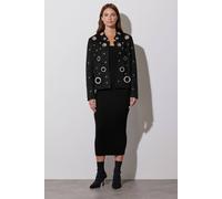 Star by Julien Macdonald Women's Eyelet Detail Tailored Jacket in Black | Size: 12 Star By Julien Macdonald Black 12