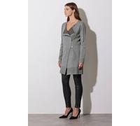 Star by Julien Macdonald Women's Eyelet Detail Zip Cardigan in Grey | Size: 14-16 Star By Julien Macdonald Grey 14-16