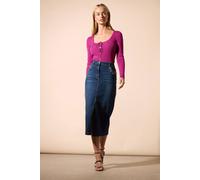 Star By Julien Macdonald Eyelet Midi Denim Skirt In Indigo Indigo