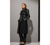Star By Julien Macdonald Faux Leather Trim Coat In Black Black 16