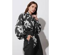 Star By Julien Macdonald Floral Print Blouse In Black Black 20