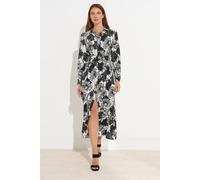 Star By Julien Macdonald Floral Print Button Through Dress In Black Black 12