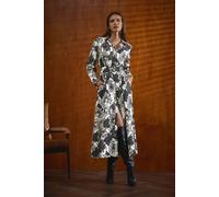 Star By Julien Macdonald Floral Print Button Through Dress In Black Black 16