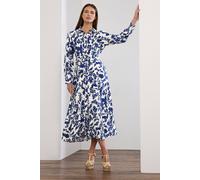 Star By Julien Macdonald Floral Print Shirt Dress In White White 14