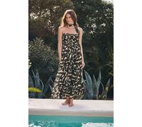 Star by Julien Macdonald Women's Leopard Print Halter Neck Maxi Dress in Black | Size: 12 Star By Julien Macdonald Black 12