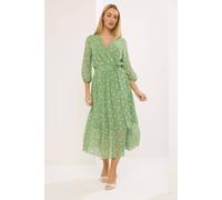 Star By Julien Macdonald Polka Dot Pleated Dress In Light Green Light Green