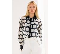 Star by Julien Macdonald Women's Polka Dot Print Shirt in Black | Size: 16