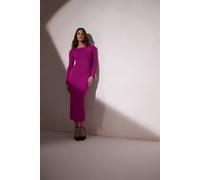 Star By Julien Macdonald Ribbed Button Dress In Fuchsia Fuchsia 22-24