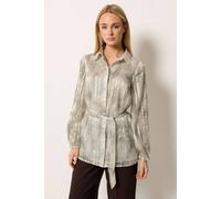 Star By Julien Macdonald Snake Print Tie Belt Longline Shirt In Grey Grey
