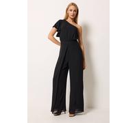 Star By Julien Macdonald Wide Leg Corsage Jumpsuit In Black Black