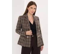 Star by Julien Macdonald Women's Boucle Checked Blazer in Brown | Size: 16 Star By Julien Macdonald Brown 16