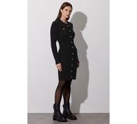 Star by Julien Macdonald Women's Button Detail Cable Knit Dress in Black | Size: 10-12 Star By Julien Macdonald Black 10-12