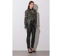 Star by Julien Macdonald Women's Contrast Collar Polka Dot Print Shirt in Black | Size: 12 Star By Julien Macdonald Black 12