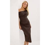 Star by Julien Macdonald Women's Draped Midi Dress in Chocolate | Size: 16
