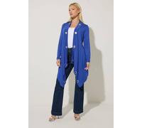 Star by Julien Macdonald Women's Eyelet Detail Waterfall Cardigan Sweater in Cobalt | Size: 12