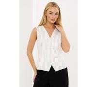 Star by Julien Macdonald Women's Pinstripe Waistcoat in Ivory | Size: 18 Star By Julien Macdonald Ivory 18