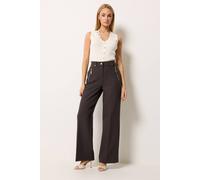 Star by Julien Macdonald Women's Tailored Wide Leg Trousers in Chocolate | Size: 12 Star By Julien Macdonald Chocolate 12