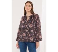 Star by Julien Macdonald Women's Tie Neck Jacquard Blouse in Brown | Size: 14