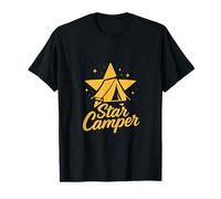 Star Camper Camping Crew Gold Tent Graphic T-Shirt